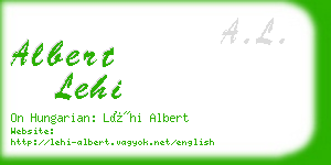 albert lehi business card